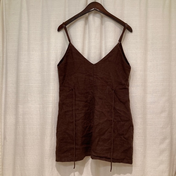 Reformation Brown Linen Mini Dress - Picture 2 of 8